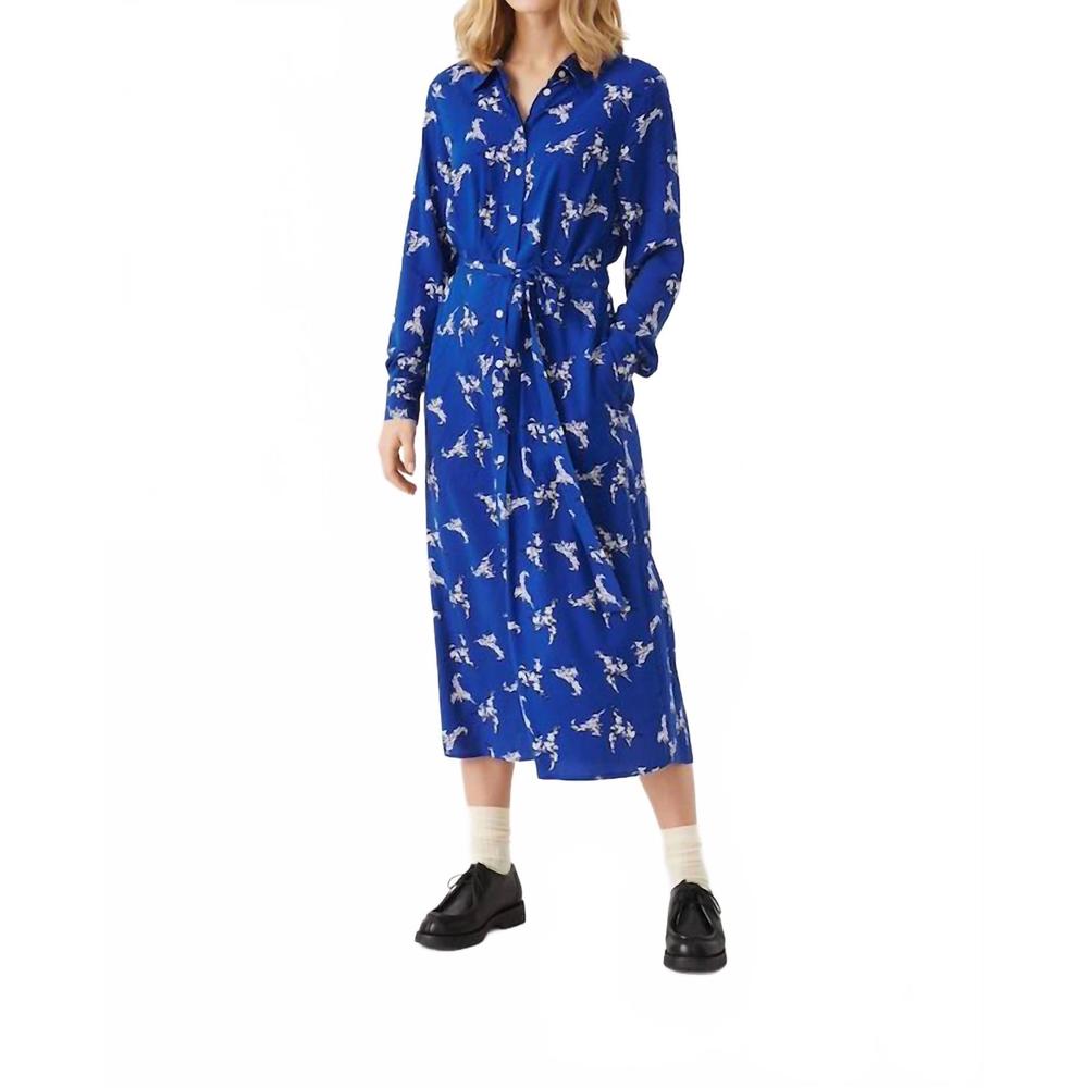 NEW PART TWO silane shirt dress in blue bouquet